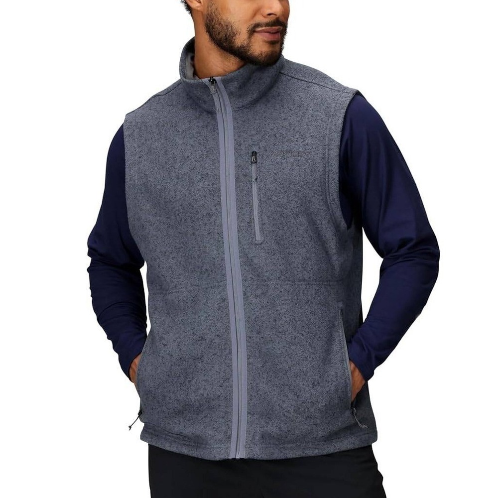 NWOT Marmot Drop Line Fleece Vest Men's S Gray  Polyester Full Zip